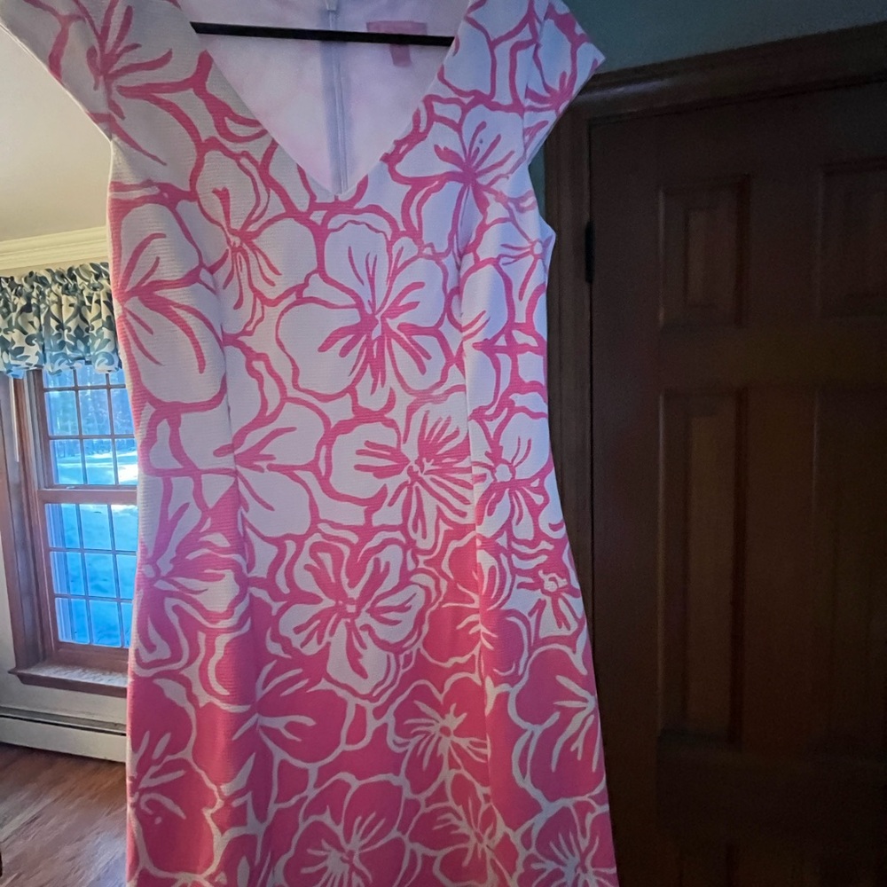 Lilly Pulitzer Pink and White Floral A-Line Mini Dress